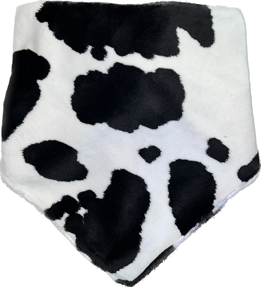 Tied Together Fuzzy Cow Print Bandanchie