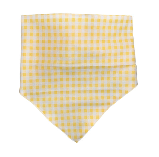 Tied Together Country Yellow White Check Bandanchie