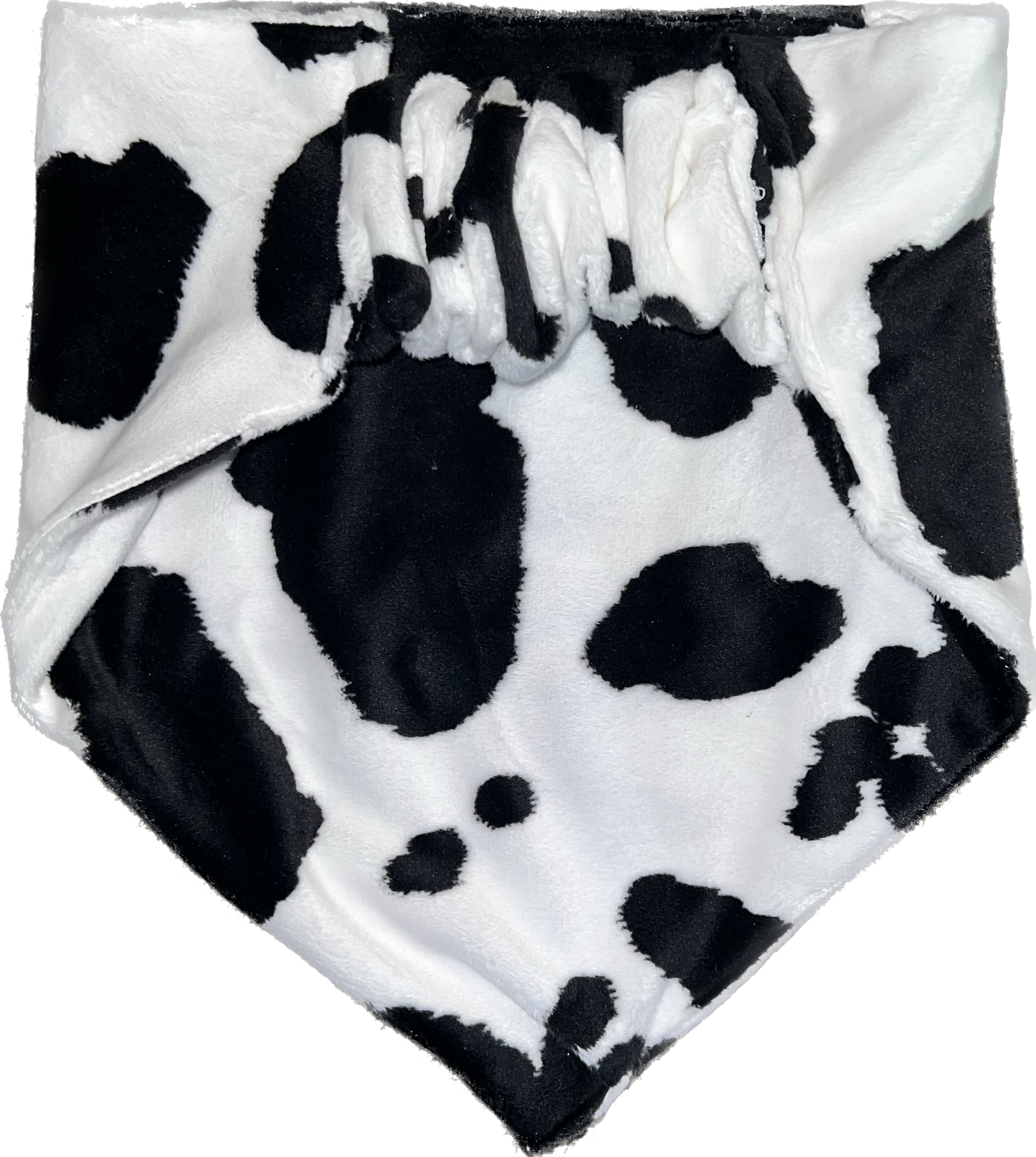 Tied Together Fuzzy Cow Print Bandanchie