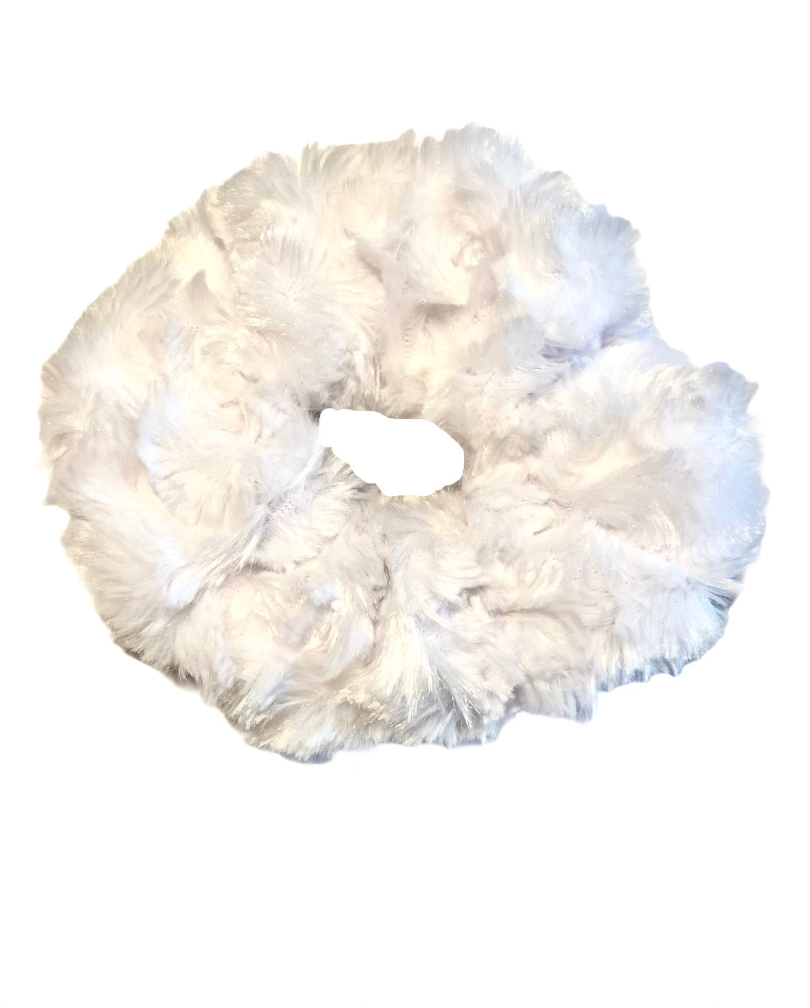 Tied Together Plush White scrunchie