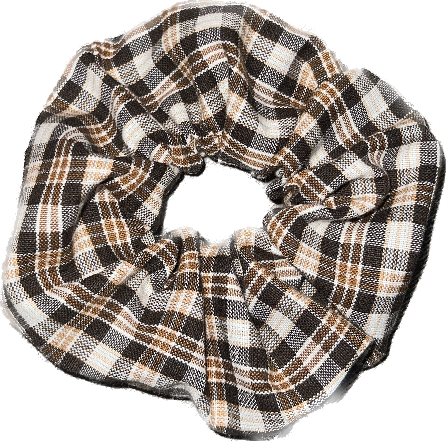 Tied Together Fireside Mocha Plaid scrunchie