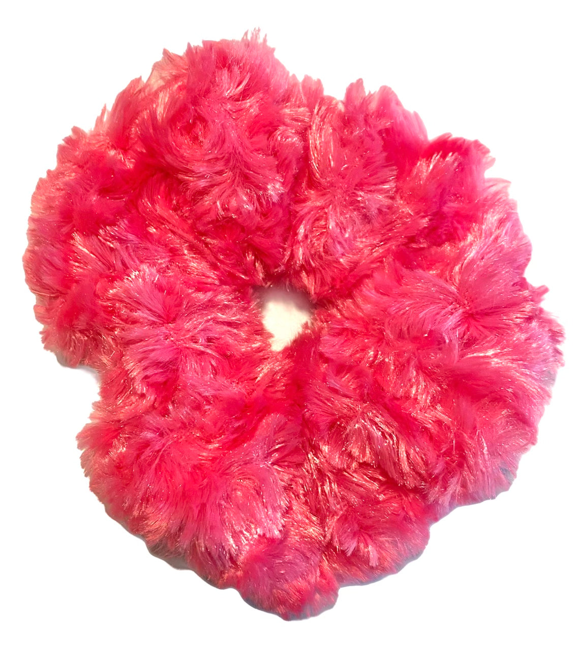 Tied Together Plush Hot Pink scrunchie