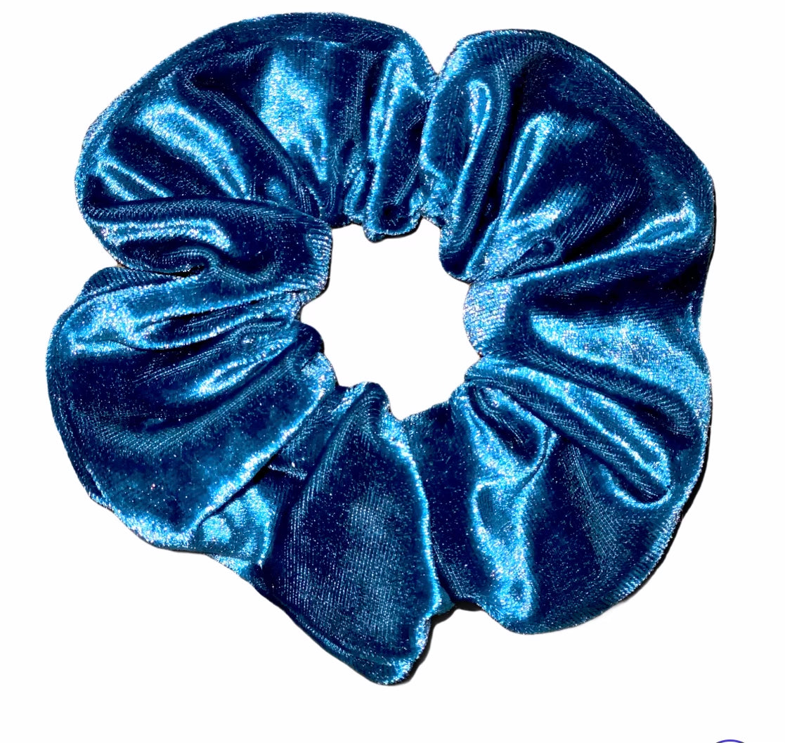 Tied Together Velvet Teal scrunchie