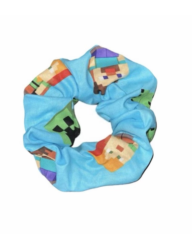 Tied Together Minecraft inspired scrunchie