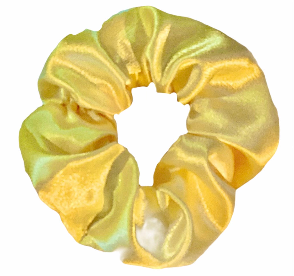 Tied Together Satin Light Yellow scrunchie