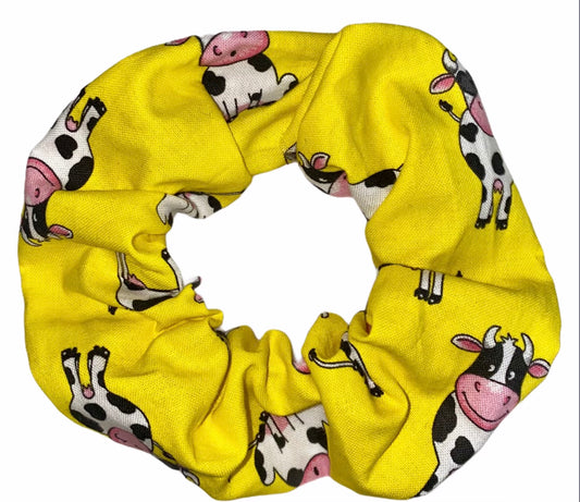 Tied Together Cows scrunchie