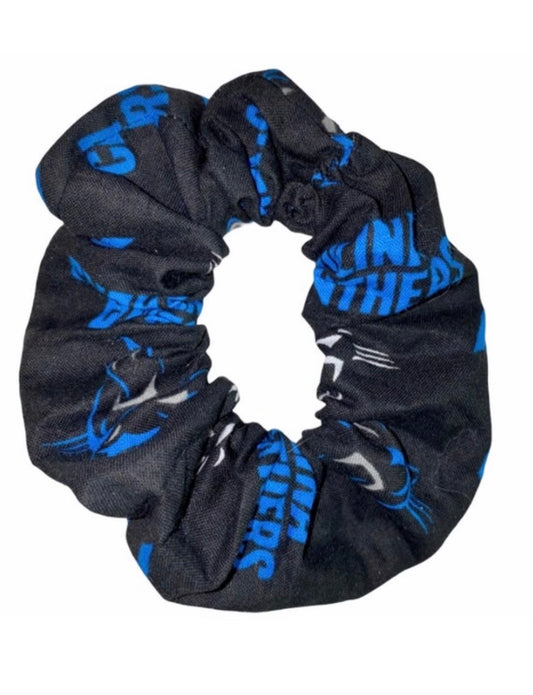 Tied Together Carolina Panthers scrunchie