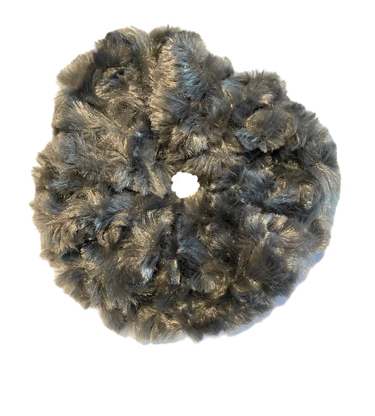 Tied Together Plush Grey scrunchie