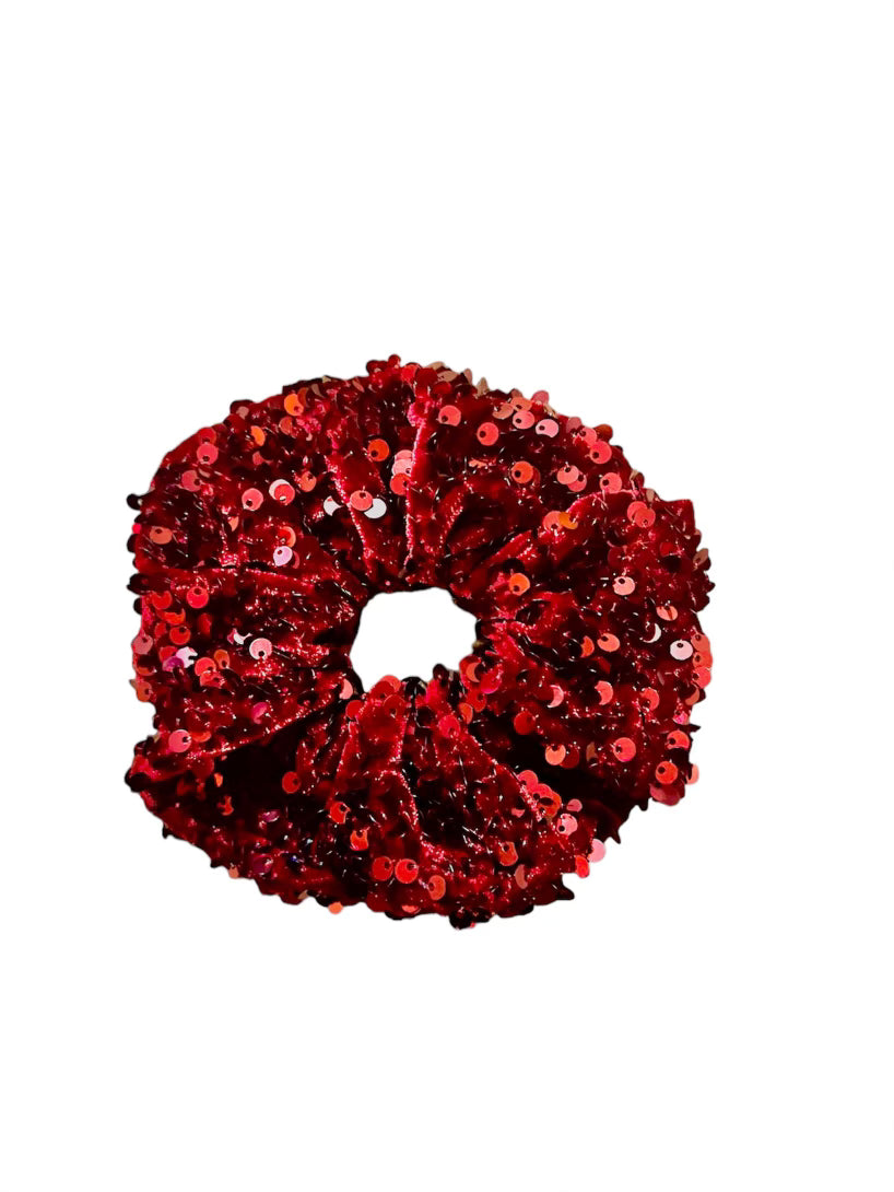 Tied Together Red Sequin scrunchie