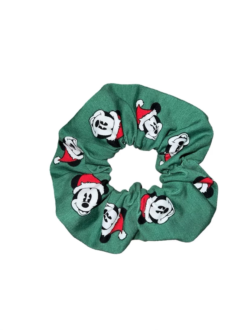 Tied Together Mickey Christmas Santa scrunchie