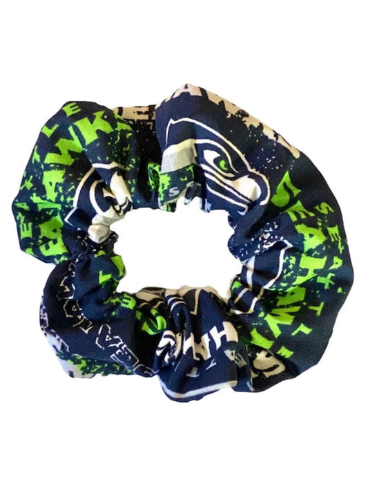 Tied Together Seahawks Distressed scrunchie