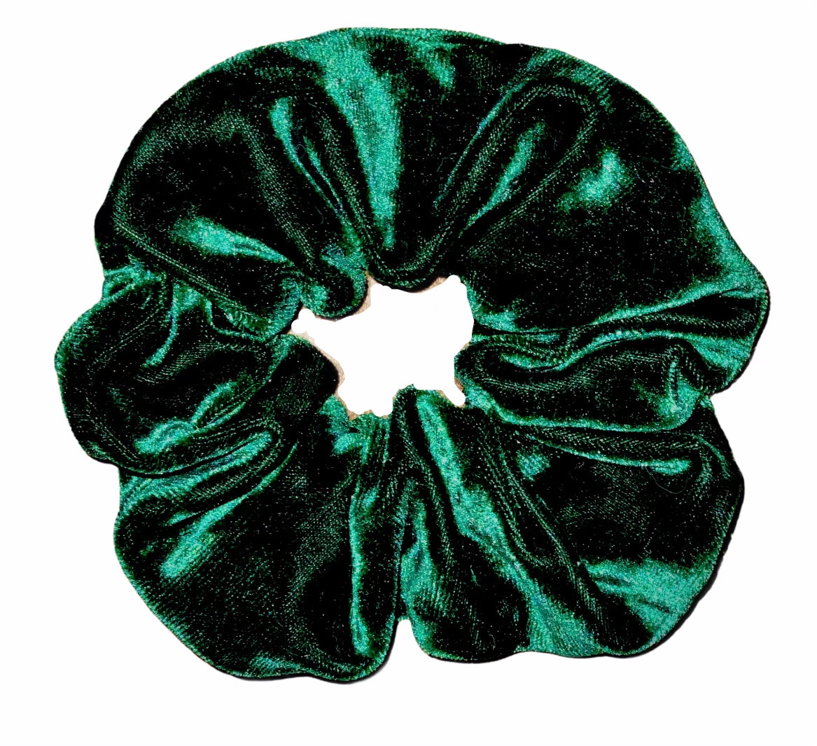 Tied Together Velvet Emerald scrunchie