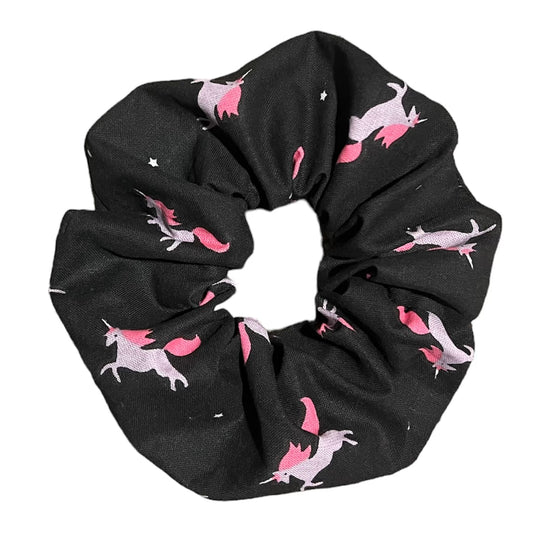 Tied Together Unicorn Black scrunchie