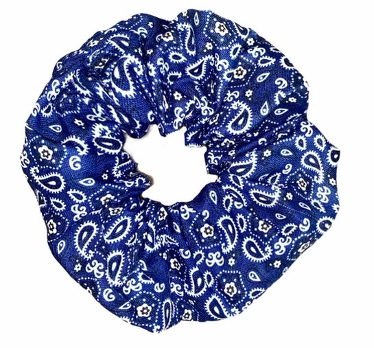 Tied Together Blue Bandana scrunchie