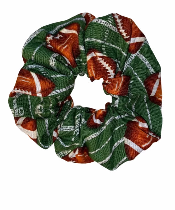 Tied Together Football scrunchie