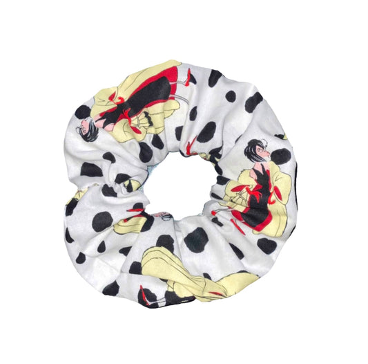 Tied Together Cruella DeVille inspired scrunchie