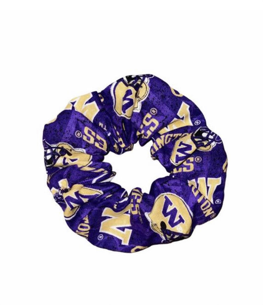 Tied Together UW Huskies Purple and Gold scrunchie