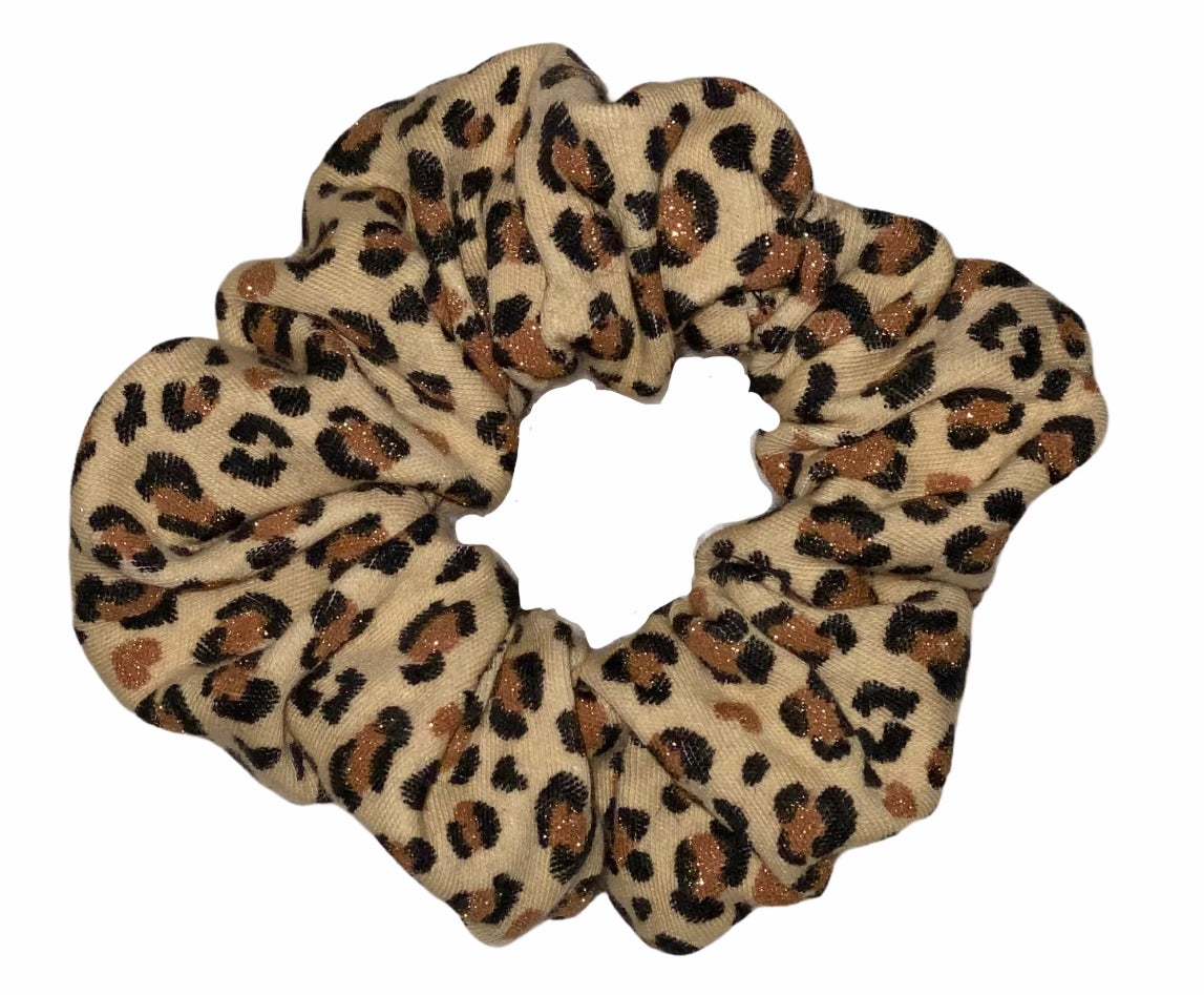 Tied Together Leopard Sparkles scrunchie