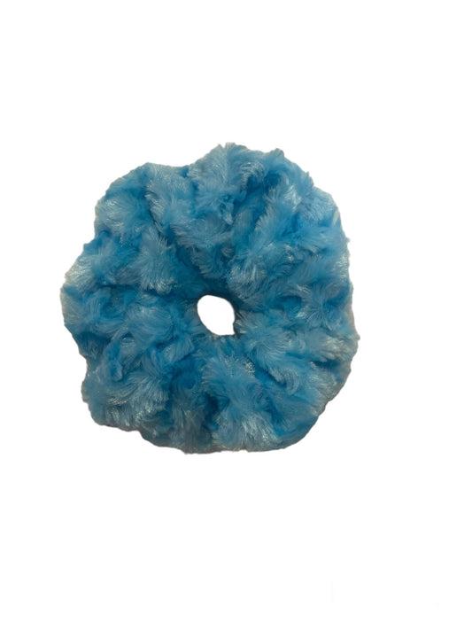 Tied Together Plush Blue scrunchie