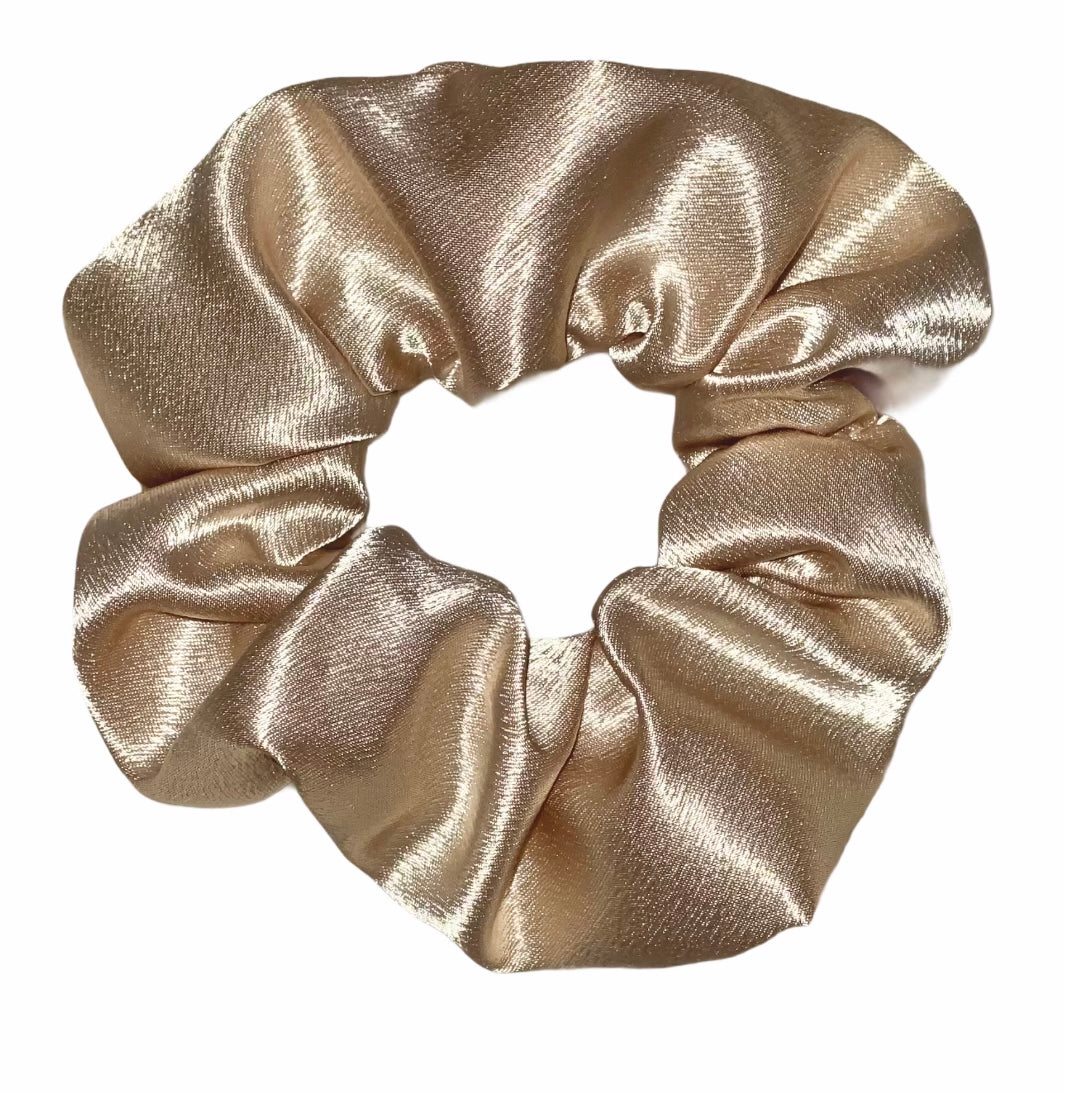 Tied Together Satin Beige scrunchie