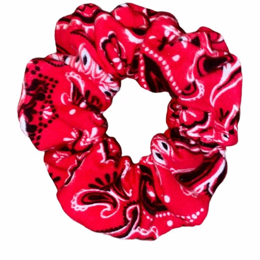 Tied Together Red Bandana scrunchie