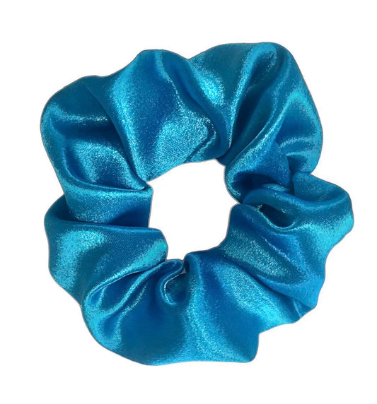 Tied Together Satin Teal scrunchie