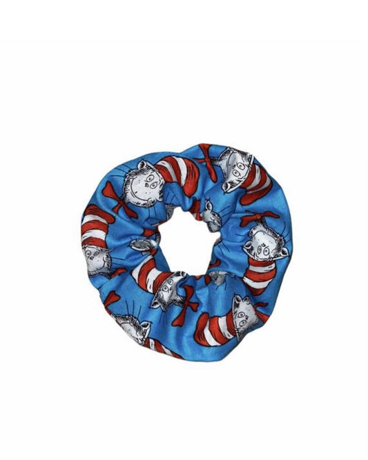 Tied Together Cat and the Hat Dr Seuss scrunchie