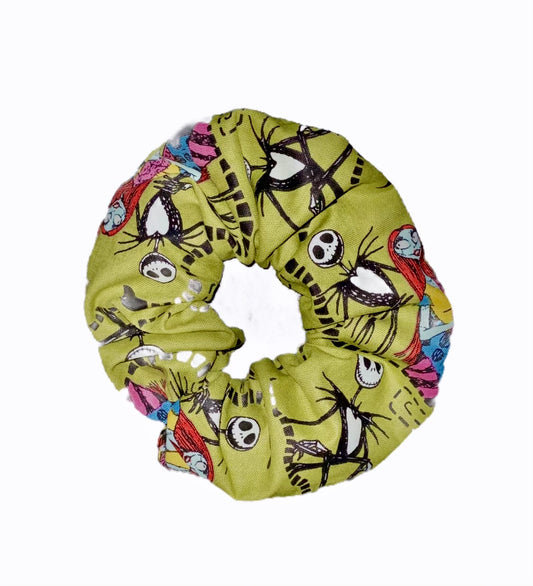 Tied Together Nightmare Before Christmas Jack Skellington Sally scrunchie