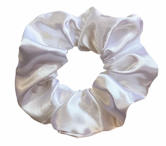 Tied Together Satin White scrunchie