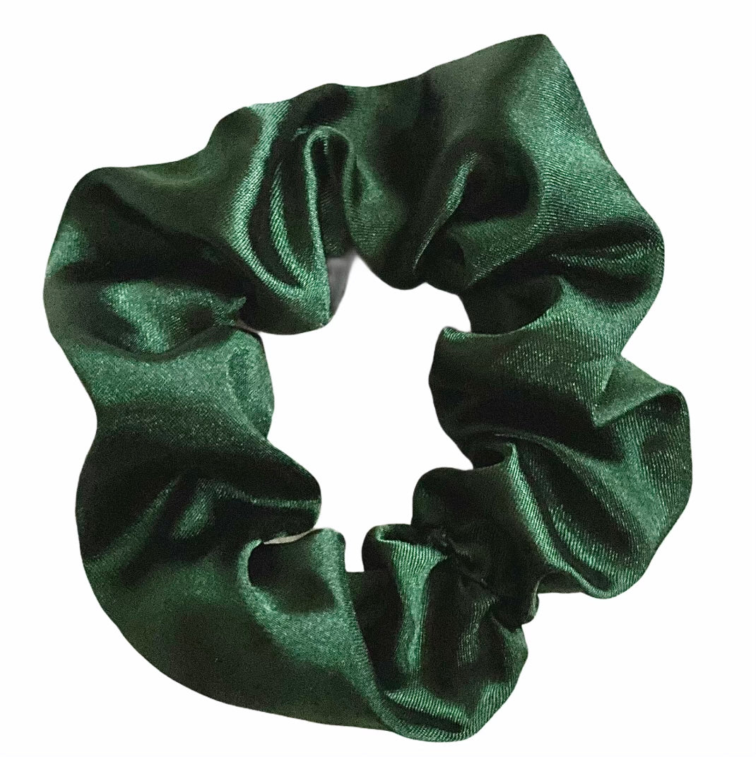 Tied Together Satin Forest Green scrunchie