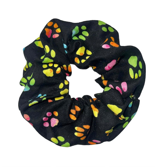 Tied Together Rainbow Paws scrunchie