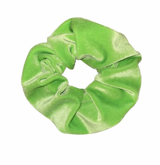 Tied Together Velvet Lime Green scrunchie