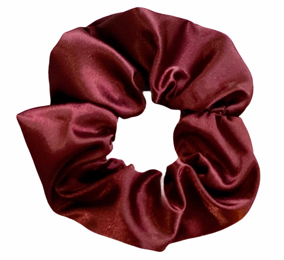 Tied Together Satin Crimson scrunchie