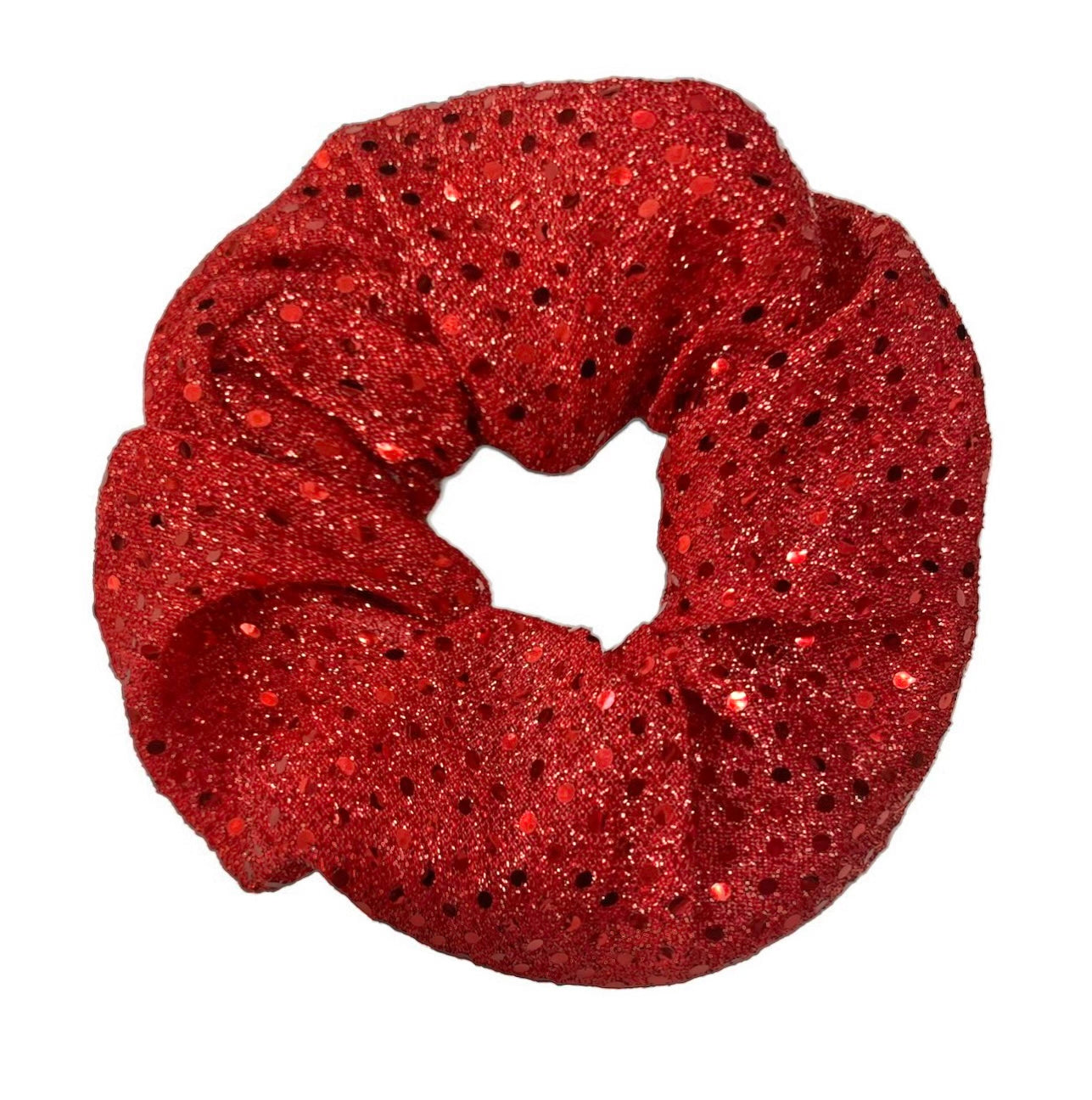Tied Together Red Disco Ball scrunchie