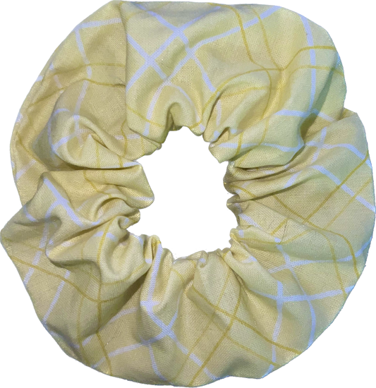 Tied Together Yellow Plaid scrunchie