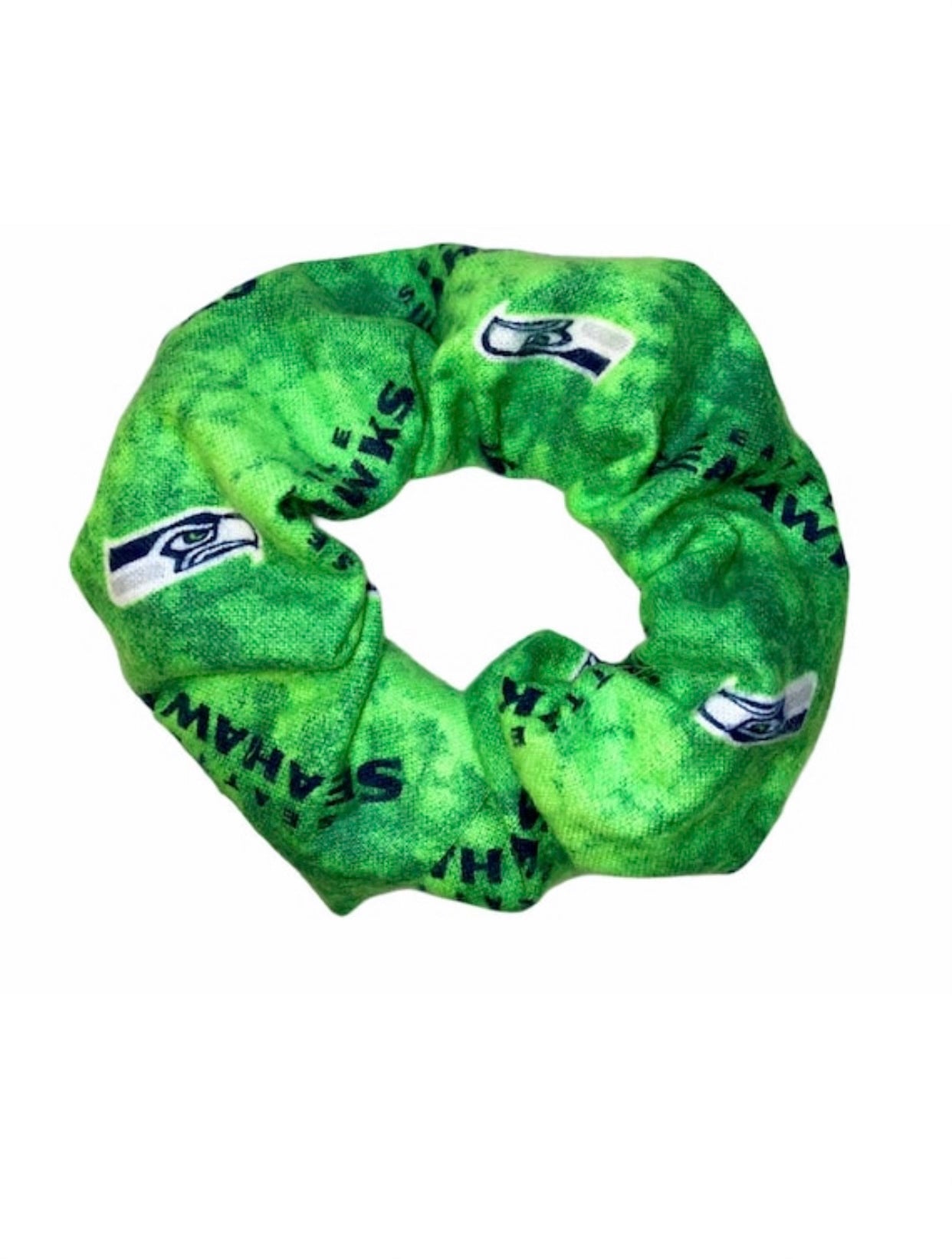 Tied Together Seahawks Green Tye Dye scrunchie