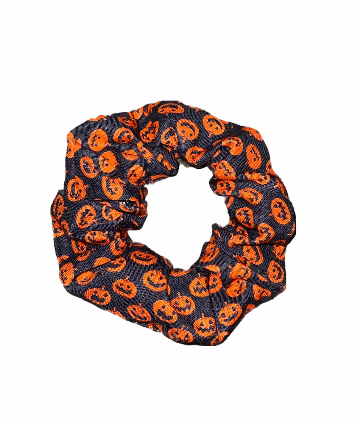 Tied Together Small Orange Pumpkins scrunchie