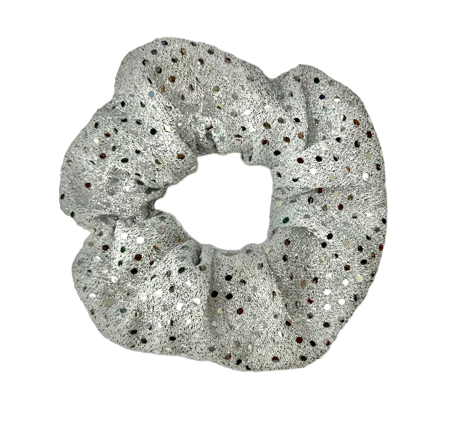 Tied Together Silver Disco Ball scrunchie