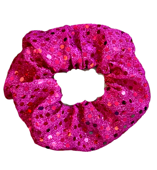 Tied Together Pink Disco Ball scrunchie