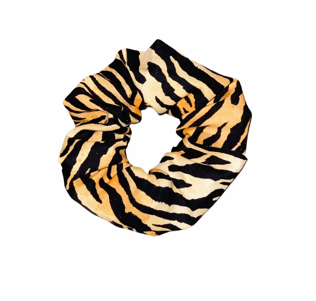 Tied Together Tiger Stripe Natural scrunchie