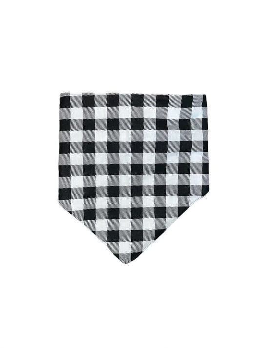 Tied Together White and Black Check Bandanchie