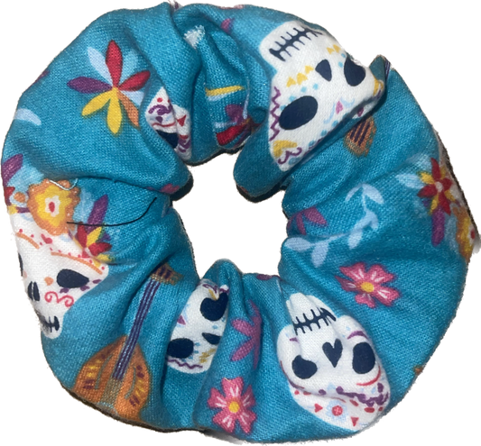 Tied Together Day of the Dead scrunchie